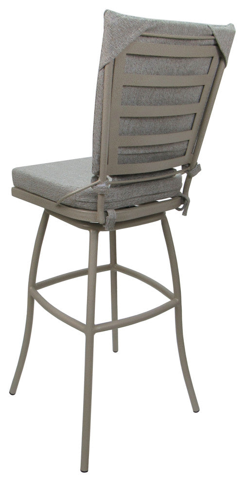 Outdoor Patio Bar Stool Jamey Without Arms, White Linen Beige, 30"