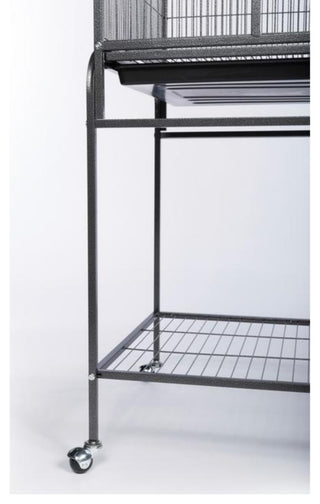 Powder-coated steel construction Flight Cage With Stand, Black