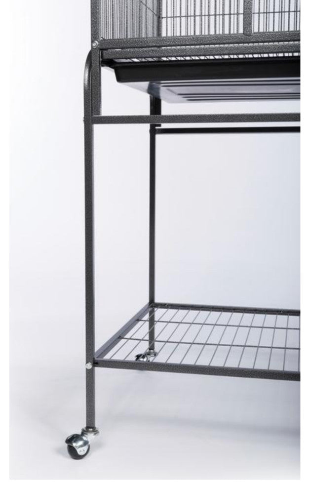 Powder-coated steel construction Flight Cage With Stand, Black