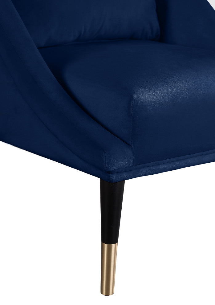 Elegante Velvet Upholstered Accent Chair, Navy