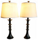 Marcato Table Lamps, Glossy Black, Set of 2