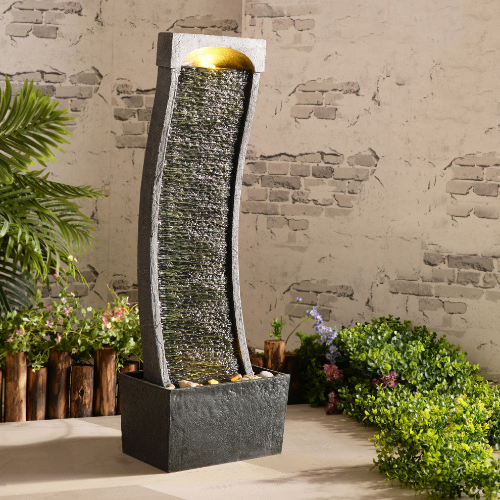 Stone Finish 38 inch Waterfall Fountain