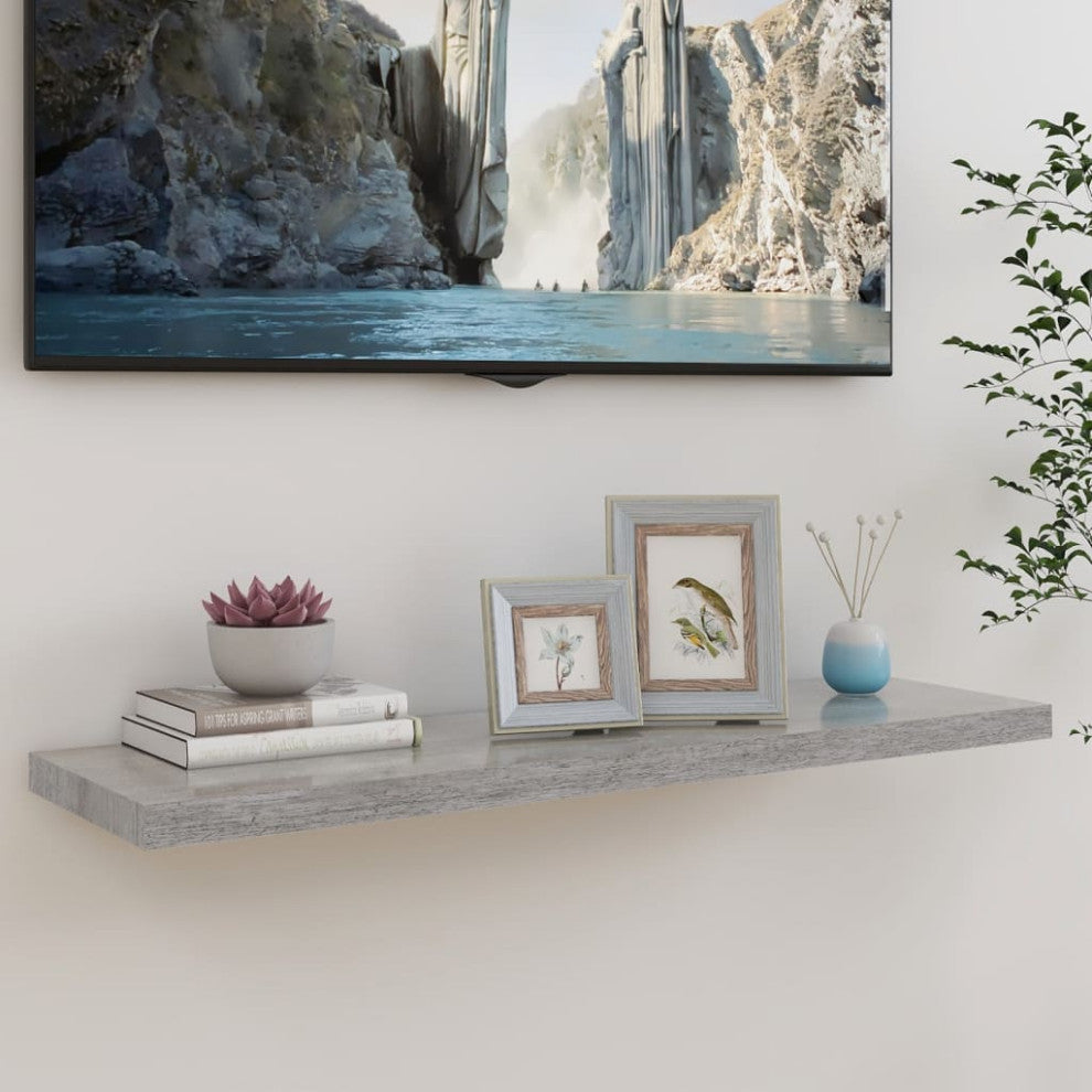 vidaXL Wall Shelf Floating Shelf Display Shelf Wall Mounted Concrete Gray
