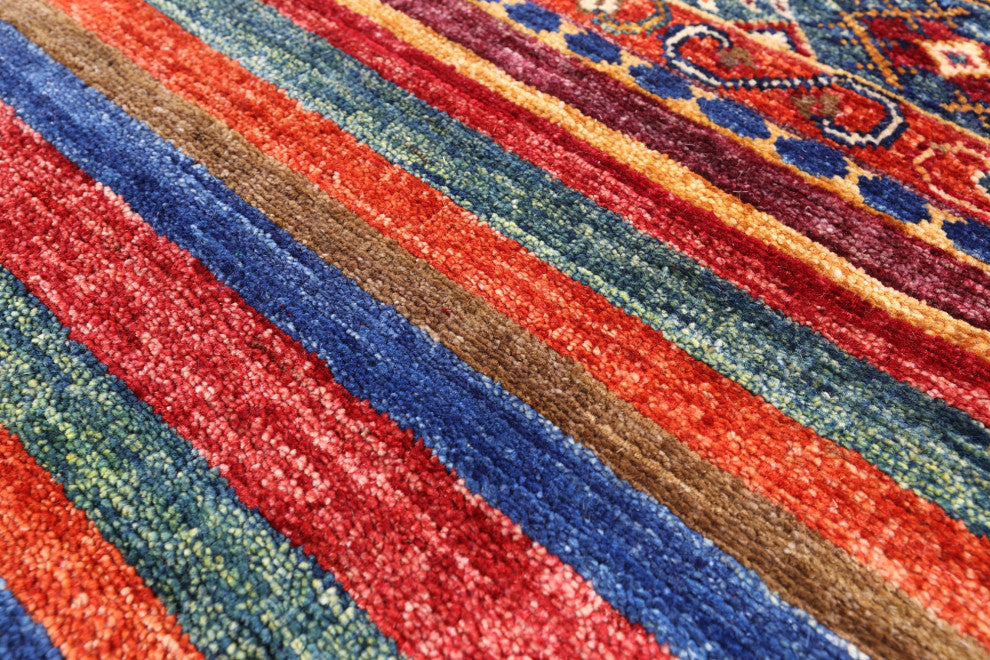 Hand Knotted Khorjin Super Kazak Rug 3' 4" X 4' 10" Q10801