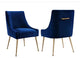 Beatrix Navy Velvet Side Chair - Navy