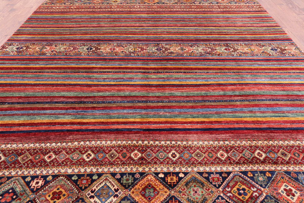 10' 0" X 12' 10" Super Kazak Khorjin Hand-Knotted Rug Q5239