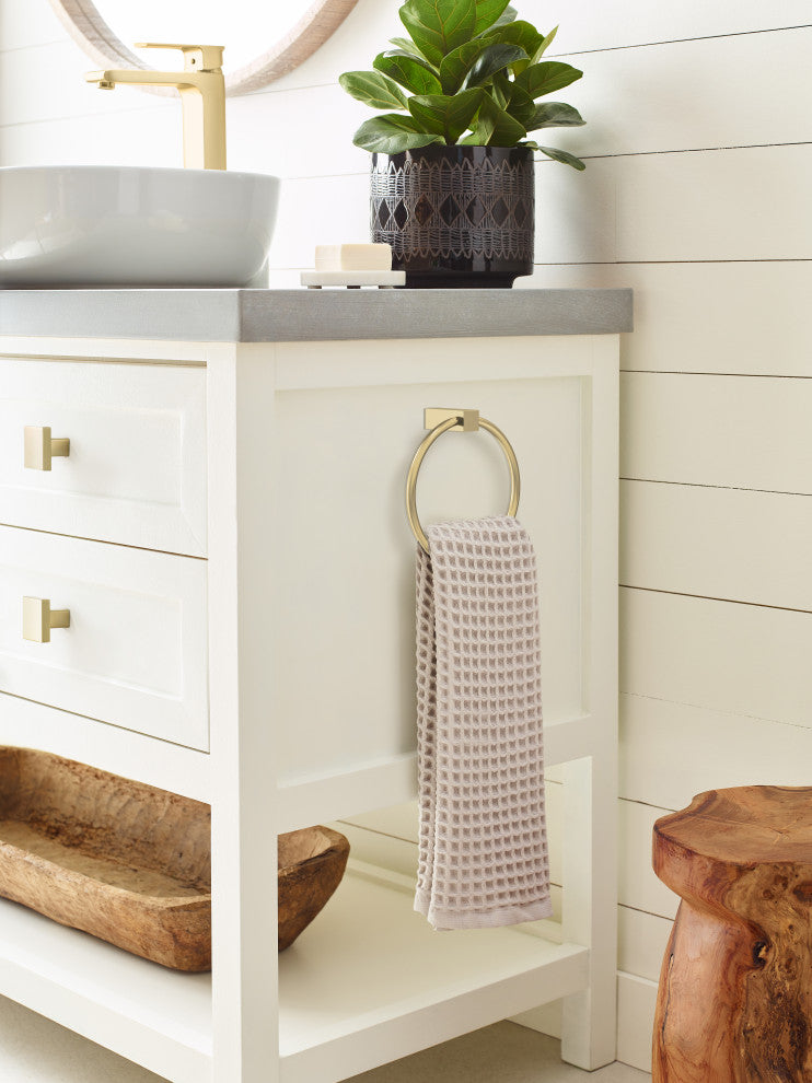 Amerock Monument Contemporary Towel Ring, Golden Champagne