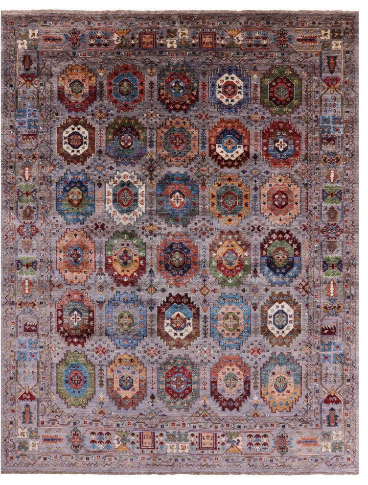 7' 11" X 10' 4" Hand Knotted Fine Turkmen Wool Rug - Q12143