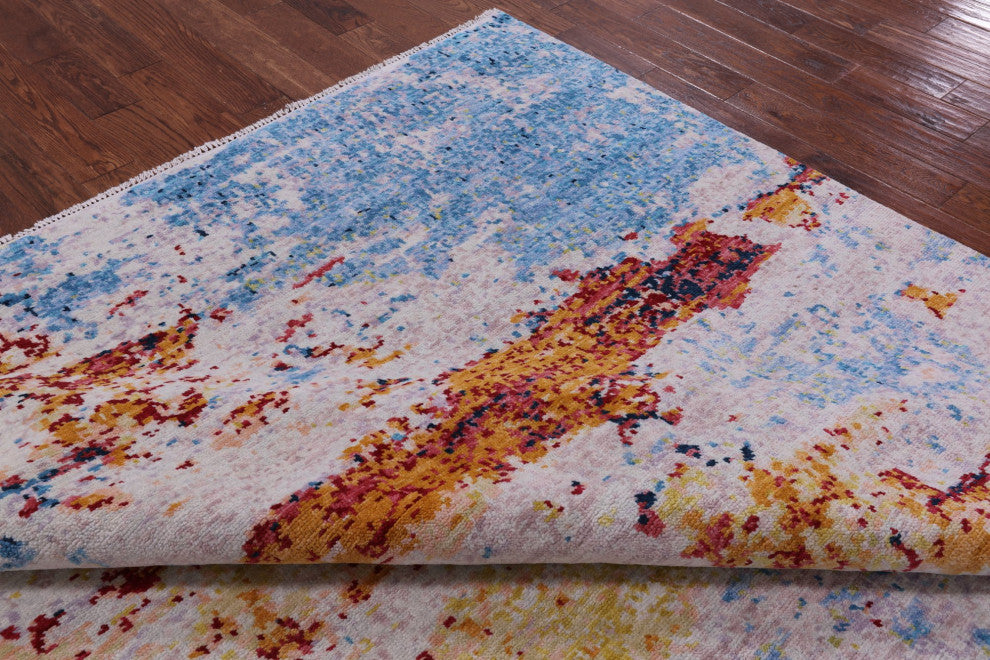 8' 0" X 9' 8" Modern Handmade Wool Rug Q9139