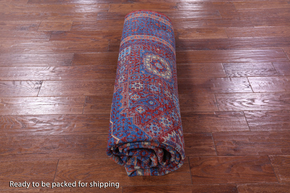 Handmade Mamluk Geometric Wool Rug 6' 9" X 9' 8" - Q12247