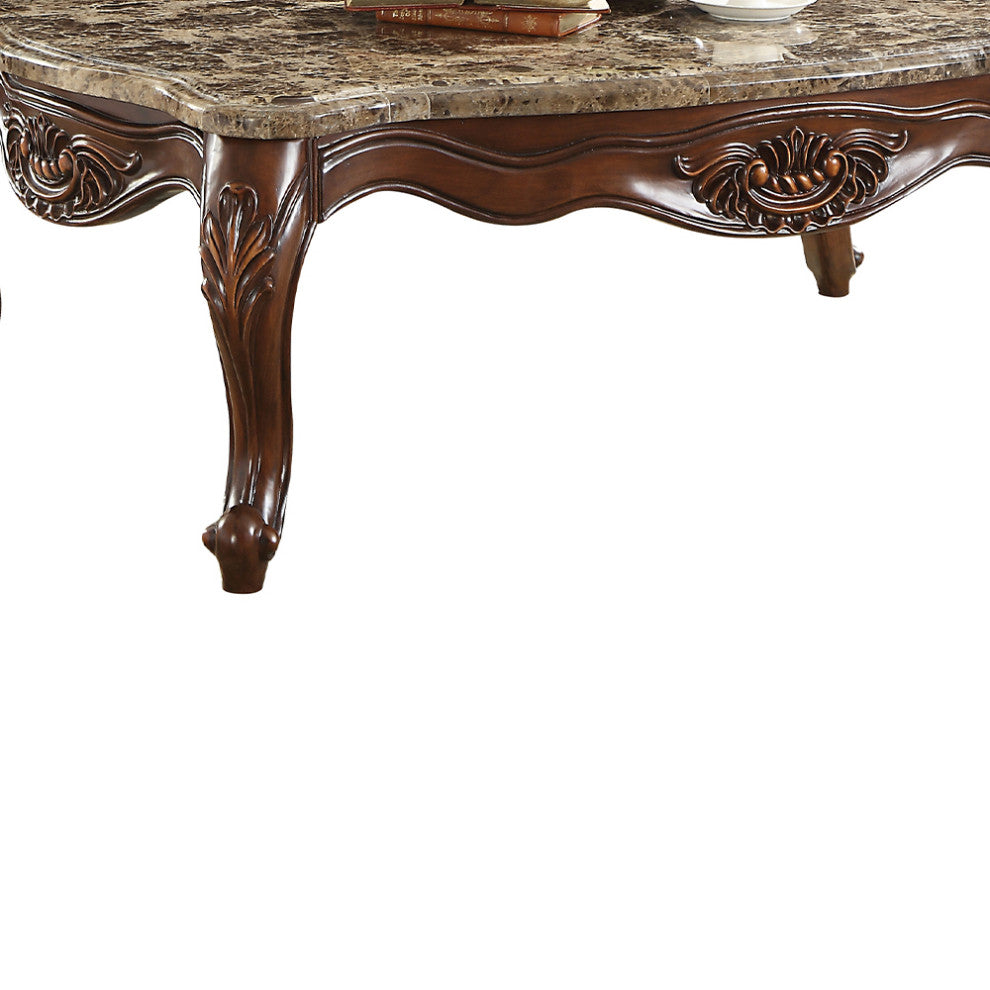 ACME Jardena Coffee Table, Marble and Cherry Oak