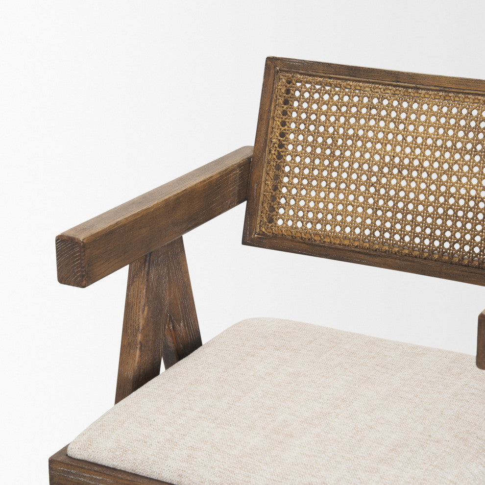 Indie Medium Brown With Cane Counter Stool