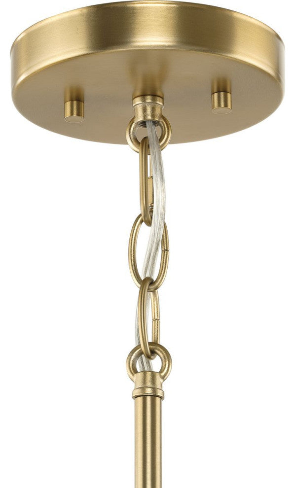 Silva Collection Three-Light Brushed Bronze White Linen Shade Pendant