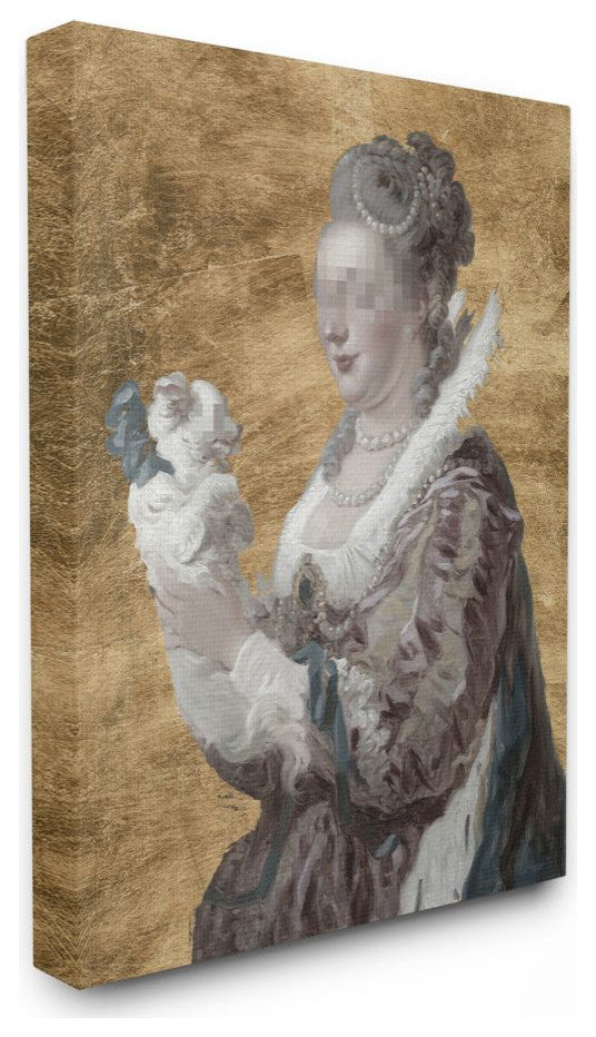 Mystery Duchess with Puppy Censored Classical Art 30x40