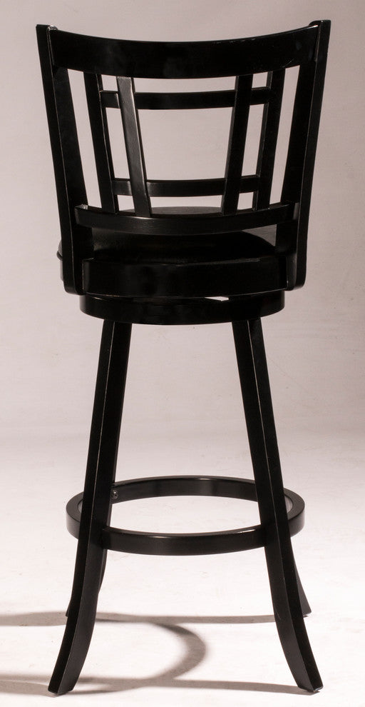 Hillsdale Fairfox Wood Bar Height Swivel Stool with Rectangular Lattice Back