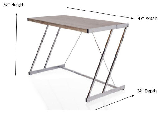Cool Oak and Chrome USB Desk