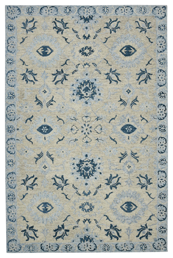 Romania Newburg Area Rug, Light Blue, 8' x 10', Floral