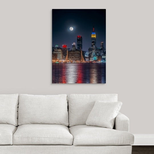 "SuperMoon" Wrapped Canvas Art Print, 26"x36"x1.5"