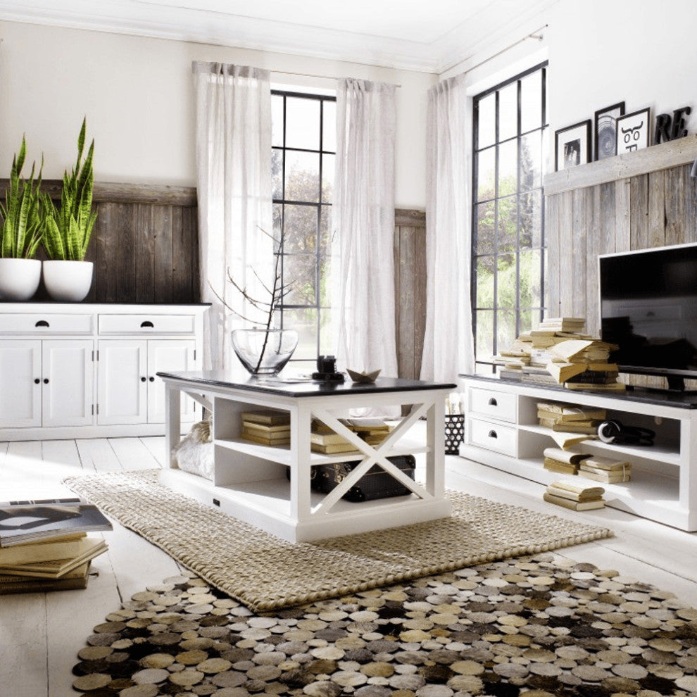 Modern Farmhouse Black And White Buffet Server