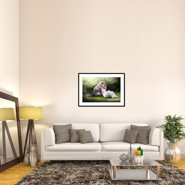 "Saved by the wolf" Framed Digital Print by Ghizzi Panizza Alberto, 44x32"