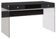 Benzara BM159096 Elegant Metal Writing Desk with Glass Sides, Clear and Black