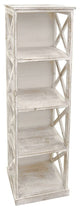 Wooden 4 Shelves Storage Rack, Distressed White