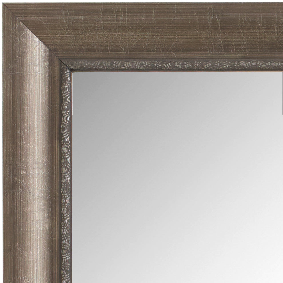 Ventura Framed Wall Mirror, Pewter, 36"x42"