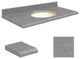 Quartz 25"x19" Vanity Top, Biscuit Bowl, Urban Grey, 8" Offset