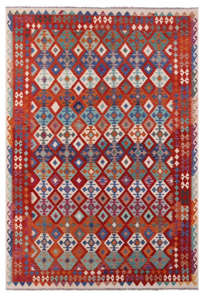 Kilim Flat Weave Wool On Wool Reversible Rug 10' 5" X 15' 4" - Q12540