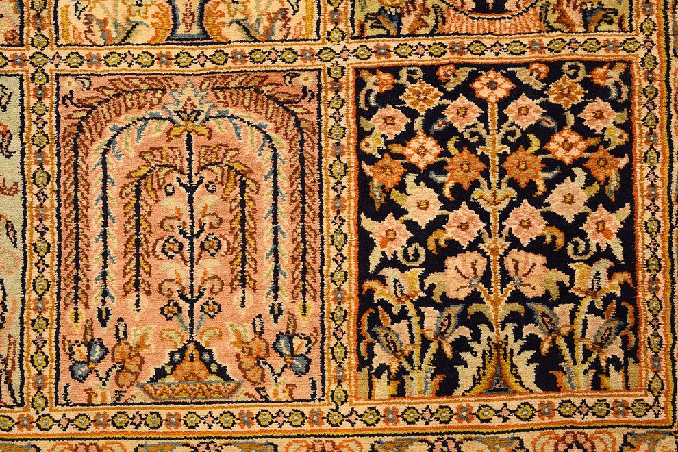 6'x4' Qum Pure Silk Area Rug Carpet Tree of Life Oriental Hand Knotted