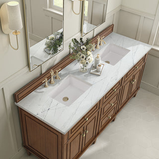 Lorelai 72"Double Vanity, Mid-Century Walnut, 3 CM Ethereal Noctis Top