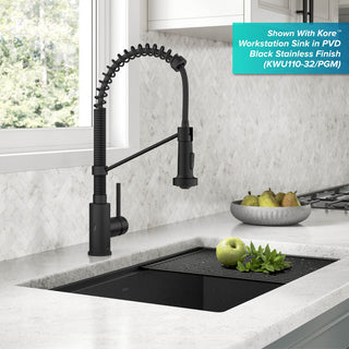 Bolden Commercial Style 2-Function Pull-Down 1-Handle 1-Hole Kitchen Faucet, Matte Black (Sensor Touchless)