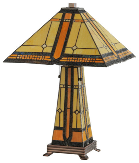 Meyda lighting 50805 25"H Sierra Prairie Mission Lighted Base Table Lamp