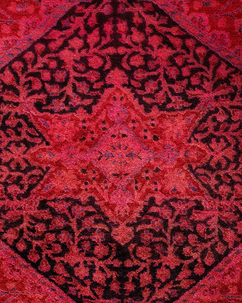 Overdyed, One-of-a-Kind Hand-Knotted Area Rug Pink, 5'1"x7'8"
