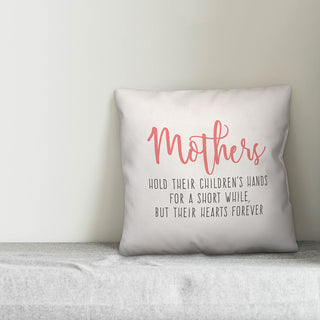 Mothers Hold Their Childrens Hands 16x16 Throw Pillow