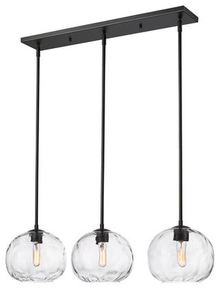 Z-Lite 3-Light Linear Chandelier,Matte Black
