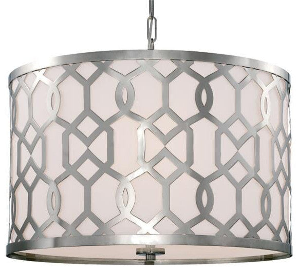Libby Langdon for Jennings 24" Drum Chandelier, Polished Nickel