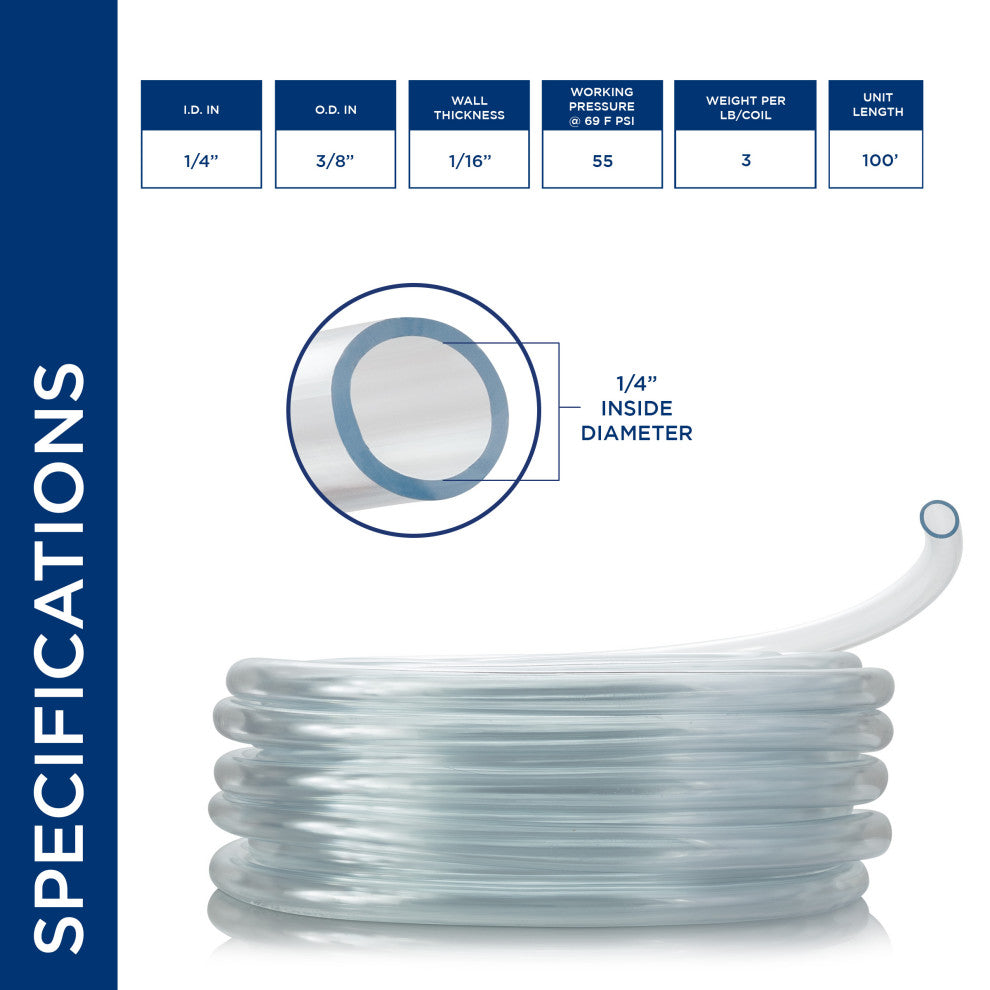 Alpine Wall PVC Clear Tubing, 3.74"Tall