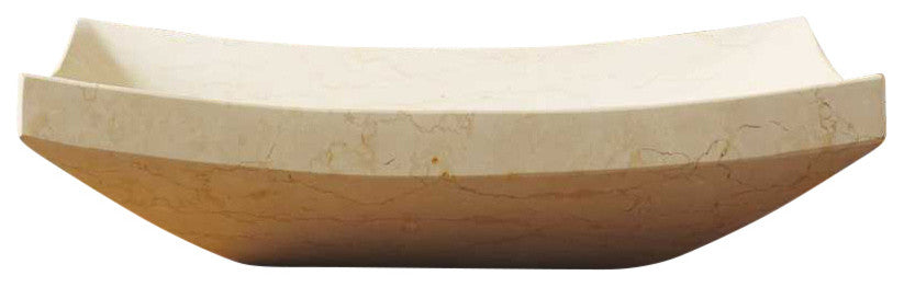 Virtu Icarus Natural Stone Bathroom Vessel Sink, Sunny Yellow Marble