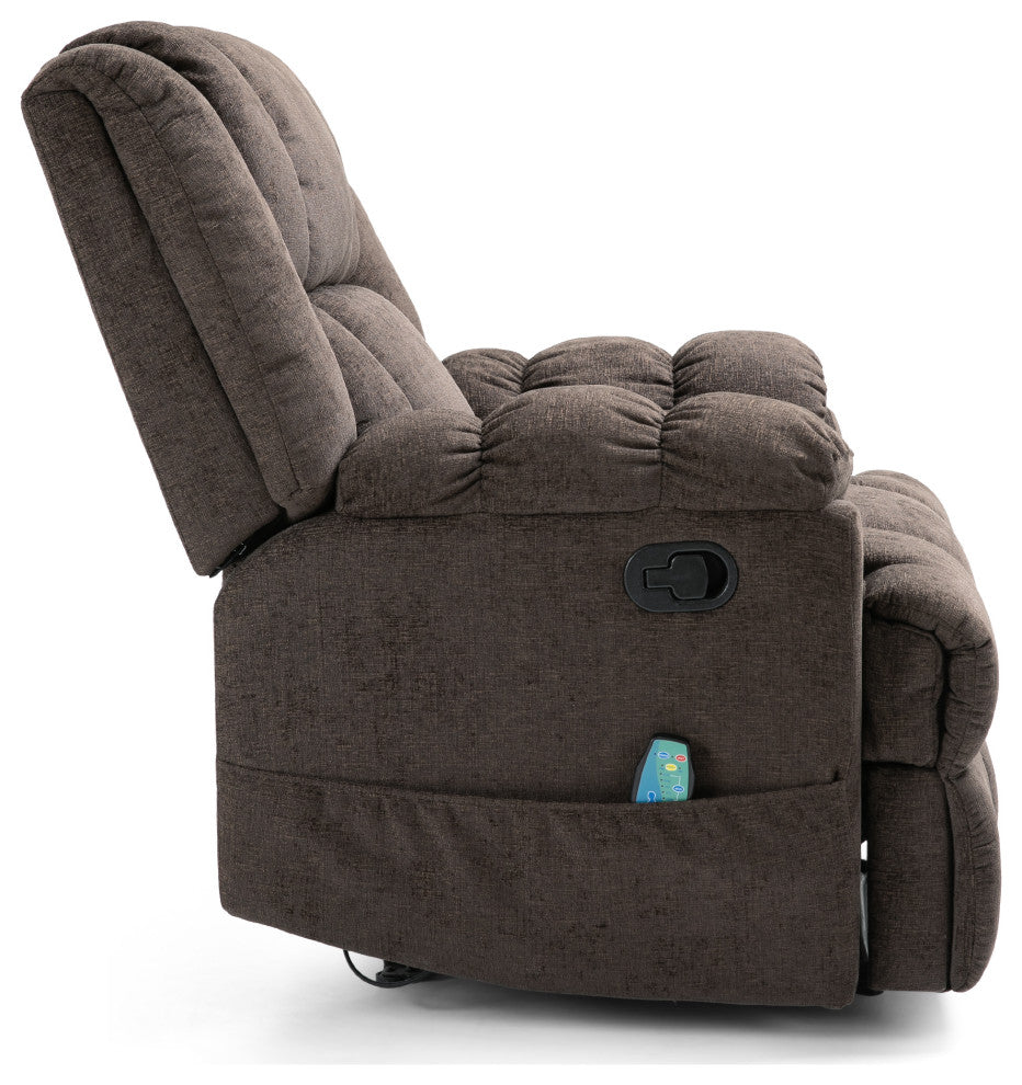 Siloam Contemporary Pillow Tufted Massage Recliner