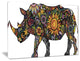 "Cheerful Rhinoceros on White" Animal Digital Canvas Print, 20"x12"