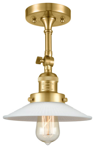 Halophane 1 Light Sconce, Satin Gold, Matte White Halophane