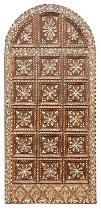 Extraordinary Sunburst Indo-Portuguese Inlaid Arched Door