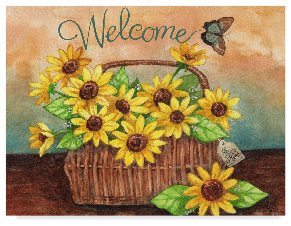Melinda Hipsher ''Sunflower Basket New'' Canvas Art, 32"x24"