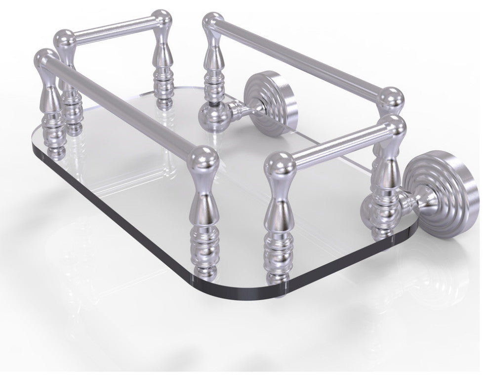Waverly Place Wall-Mount Glass Guest Towel Tray, Satin Chrome
