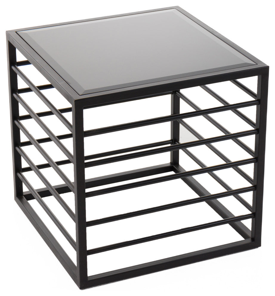 Modrest Malvo Modern Black + Glass End Table