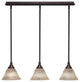 Stem 3-Light Pendalier with Hang Straight Swivel, Dark Granite/Italian Marble