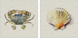 "Crab and Sea Shell II" Diptych, 96"x48"