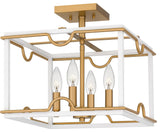 Brinkman 4-Light Semi Flush Mount, Matte White