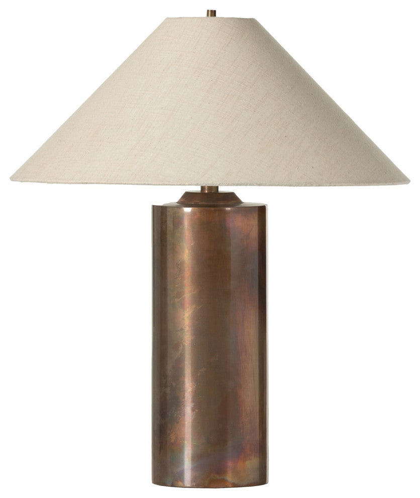 Seaton Table Lamp Iridescent Acid Wash, Cream Slub Linen